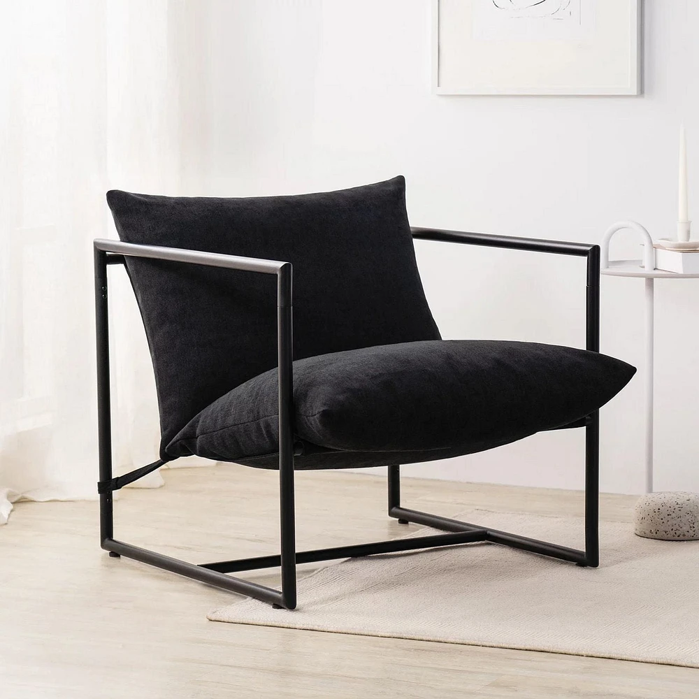 ZINUS Aidan Sling Fauteuil d'appoint avec cadre en métal avec rembourrage en mousse déchiquetée, garantie 1 an