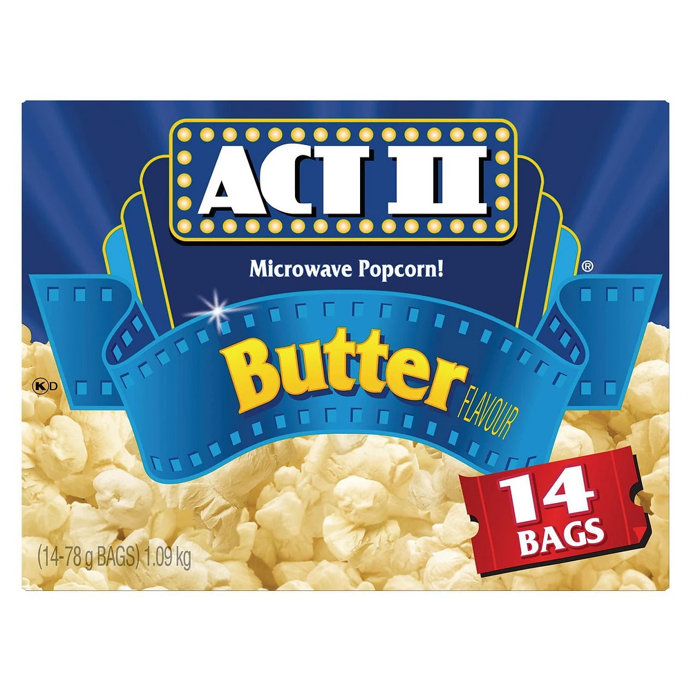 Act II 14s Gourmet micro-onde Popcorn-saveur De Beurre 1,09 kg