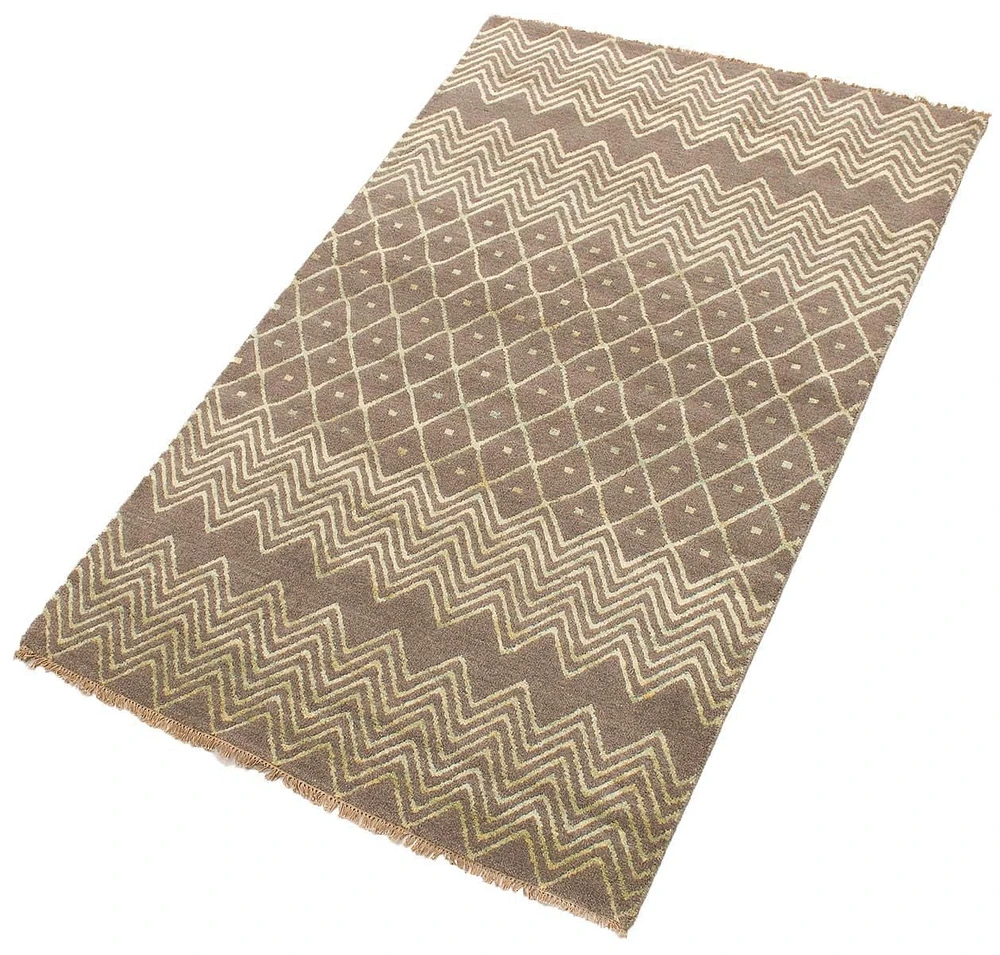 ECARPETGALLERY 5'1" x 8'2" Moroccan Eternity Hand-knotted Area Rug for Living Room, Dining Room and Bedroom in Grey