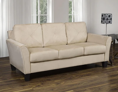 K-Living Samara Microsuede KD Stationary Sofa in Beige