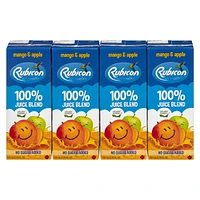 Rubicon Mango & Apple 'No Sugar Added' 100% Juice Blend, 4 x200 mL