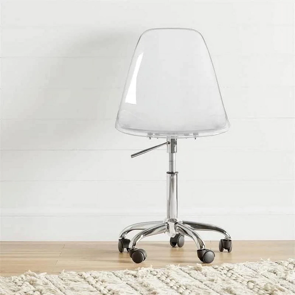 Heavenly Collection Acrylic Office Chair, Clear Office Chair, Acrylic Desk Chair, Acrylic Adjustable Chair, Adjustable Office Chair, Acrylic Swivel Chair, Clear Chair with Wheels, Office Chair