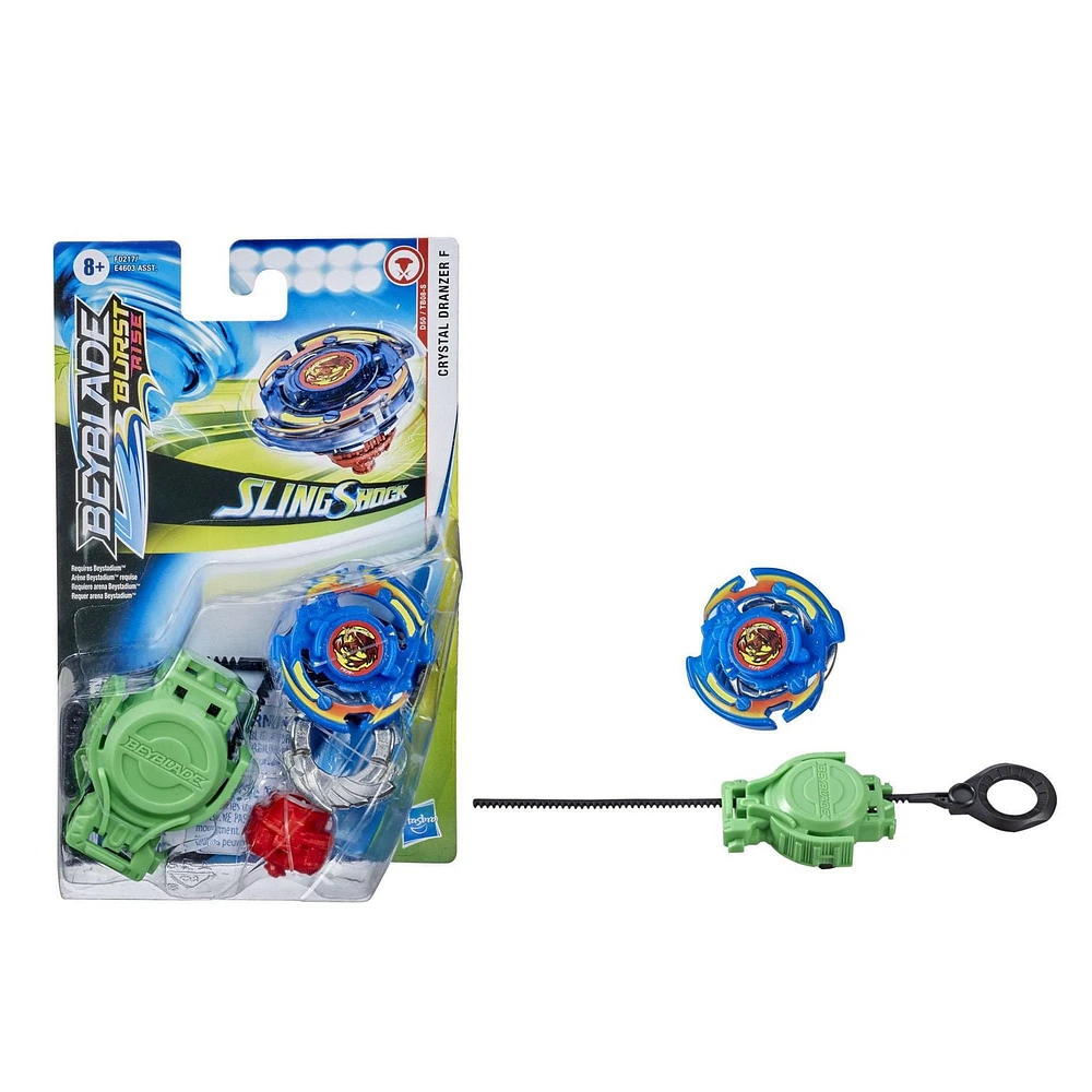 Beyblade Burst Rise Slingshock Crystal Dranzer F Starter Pack -- Right-Spin Battling Top Toy and Right/Left-Spin Launcher, Ages 8 and Up