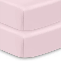 BreathableBaby All-in-One Fitted Sheet & Waterproof Cover, For 52" x 28"/132 x 71 cm Crib Mattress (2-Pack)
