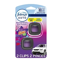 Febreze Car Air Freshener, Odor-Fighting Automotive Vent Clip, Gain Moonlight Breeze Scent, 4ML