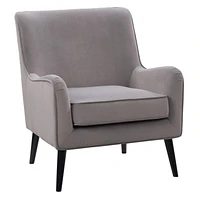 Chaise d'appoint moderne en velours Isla avec pieds en bois effilés