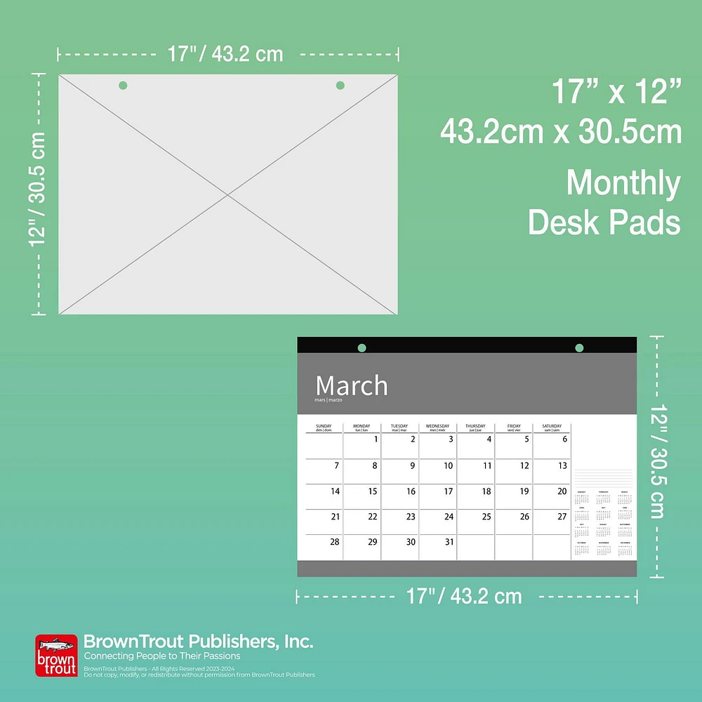 Wyman Publishing Canadian Geographic 2024 17x12 Inch Desk Pad, 9781525611131