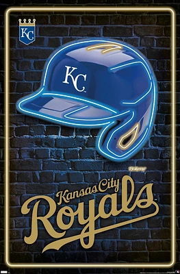 MLB Kansas City Royals - Neon Helmet 23 Wall Poster, 22.375" x 34"