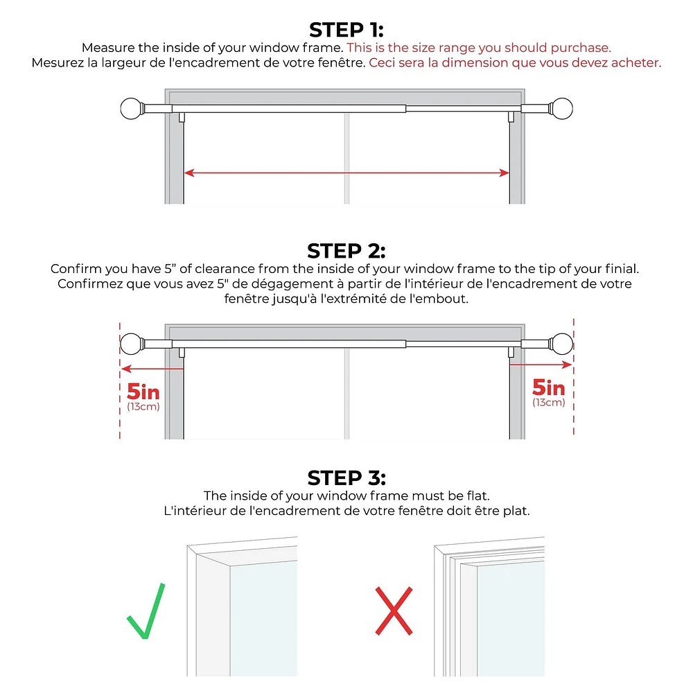 Maytex Smart Rods Twist and Shout Adjustable Tension Window Curtain Rod, Adjusts 48" to 84"