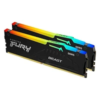 Kingston Fury Beast DDR5 RGB 16GB (2x8GB) 6000MT/s DDR5 CL40 DIMM Desktop Gaming Memory Kit of 2 - KF560C40BBAK2-16