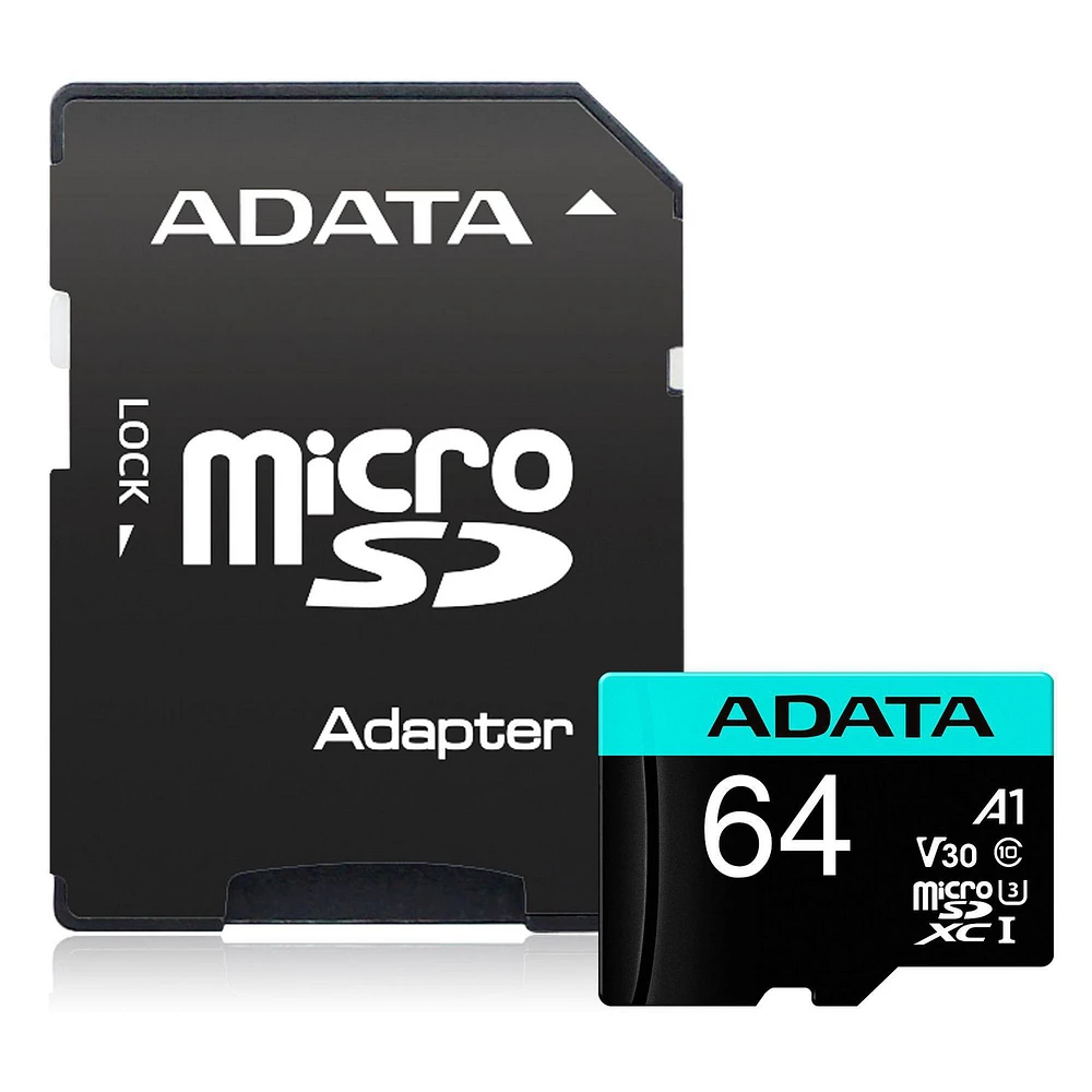 Adata Premier 64GB Micro SDXC UHS-I U3 V30S A1 with Adapter