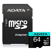 Adata Premier 64GB Micro SDXC UHS-I U3 V30S A1 with Adapter