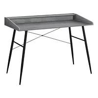 Monarch Specialties Computer Desk, Home Office, Laptop, Storage Shelves, 48"l, Work, Metal, Laminate, Grey, Black, Contemporary, Modern