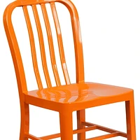 Chaise pour l'intérieur / l'extérieur en métal orange de qualité marchande, lot de 2