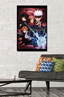 Jujutsu Kaisen – Une feuille 22,375" x 34" Affiche Murale avec Cadre Magnétique en Bois de Hêtre, par Trends International