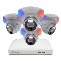 SwannForce 4K 8 Channel 2TB DVR Security System with 4 x Dome Spotlight & Siren Cameras (PRO-4KDER) - White