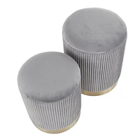 Ensemble de poufs gigognes Marla Nesting Pleated Ottoman Set de LumiSource
