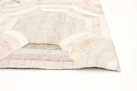 ECARPETGALLERY 9'1" x 12'9" Contemporary Cowhide Patchwork Handmade Area Rug for Living Room, Dining Room and Bedroom in Grey