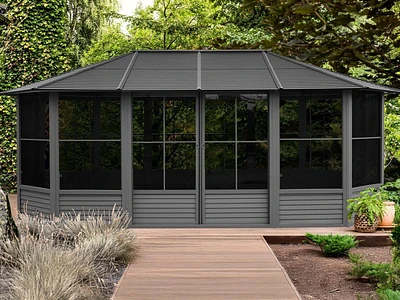 Florence Solarium Metal Roof 12'x18' Black