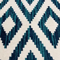 Tapis tissé crème et bleu saphir Tropiana