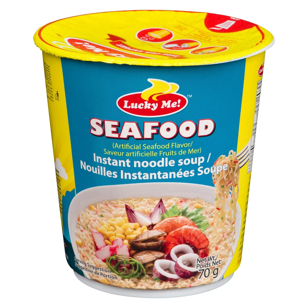 Lucky Me Artificial Seafood Flavour Instant Noodle Soup Cup