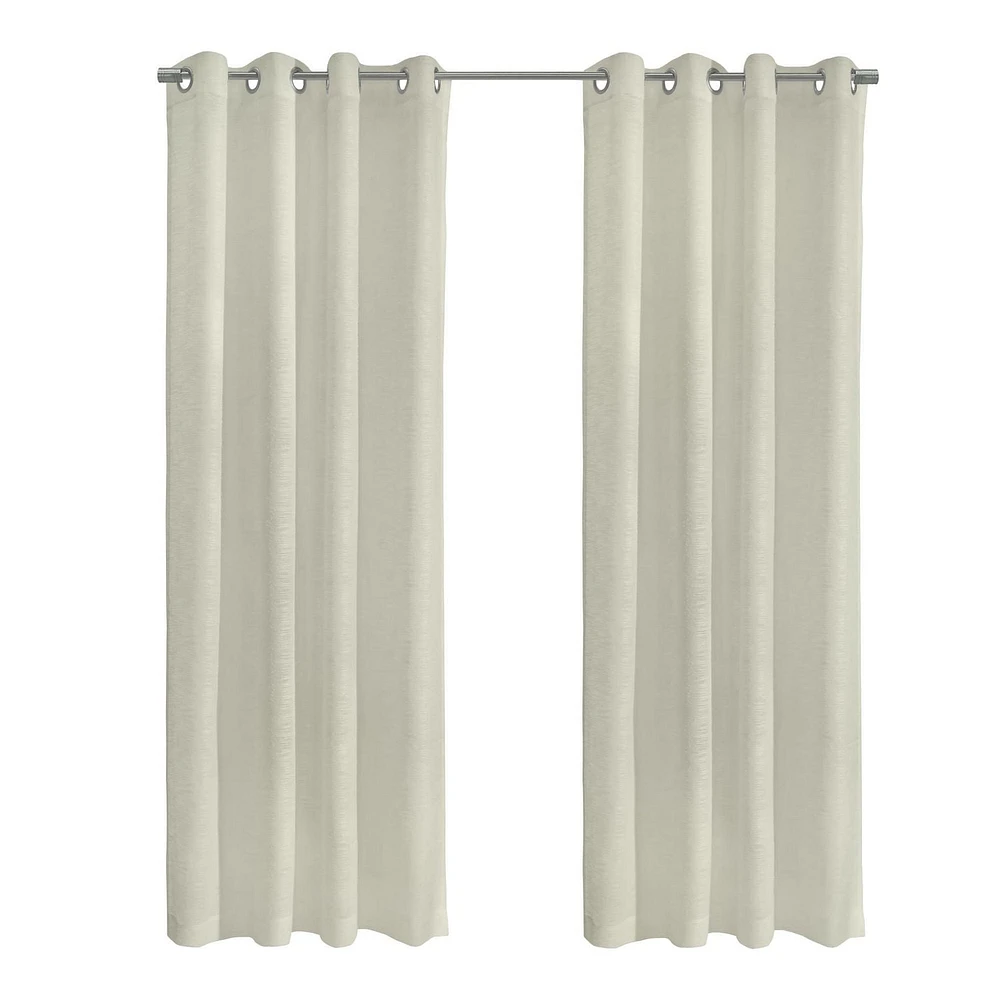 Loft Living Banan Transparent panneau de rideau à œillets 52 x 108 in Blanc cassé