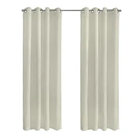 Loft Living Banan Transparent panneau de rideau à œillets 52 x 108 in Blanc cassé