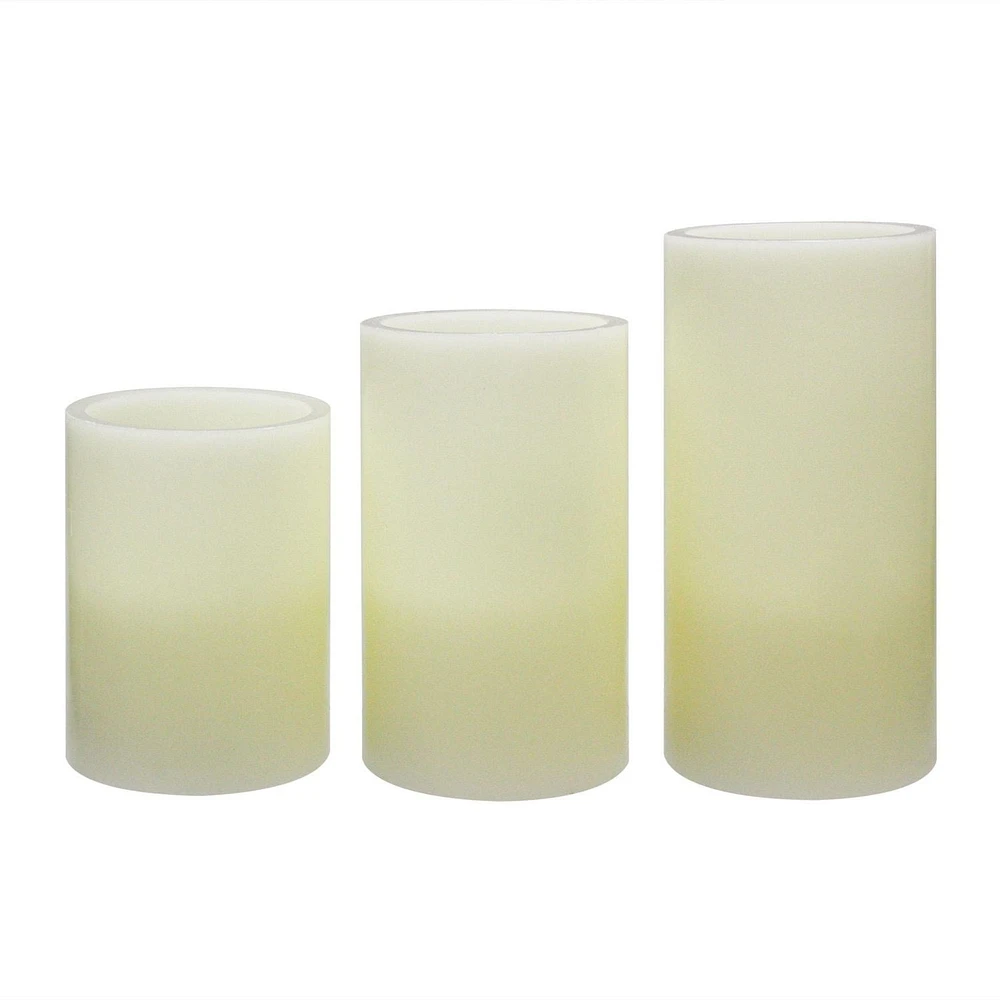 Mainstays Bougies piliers en cire à DEL avec télécommande, non parfumé,