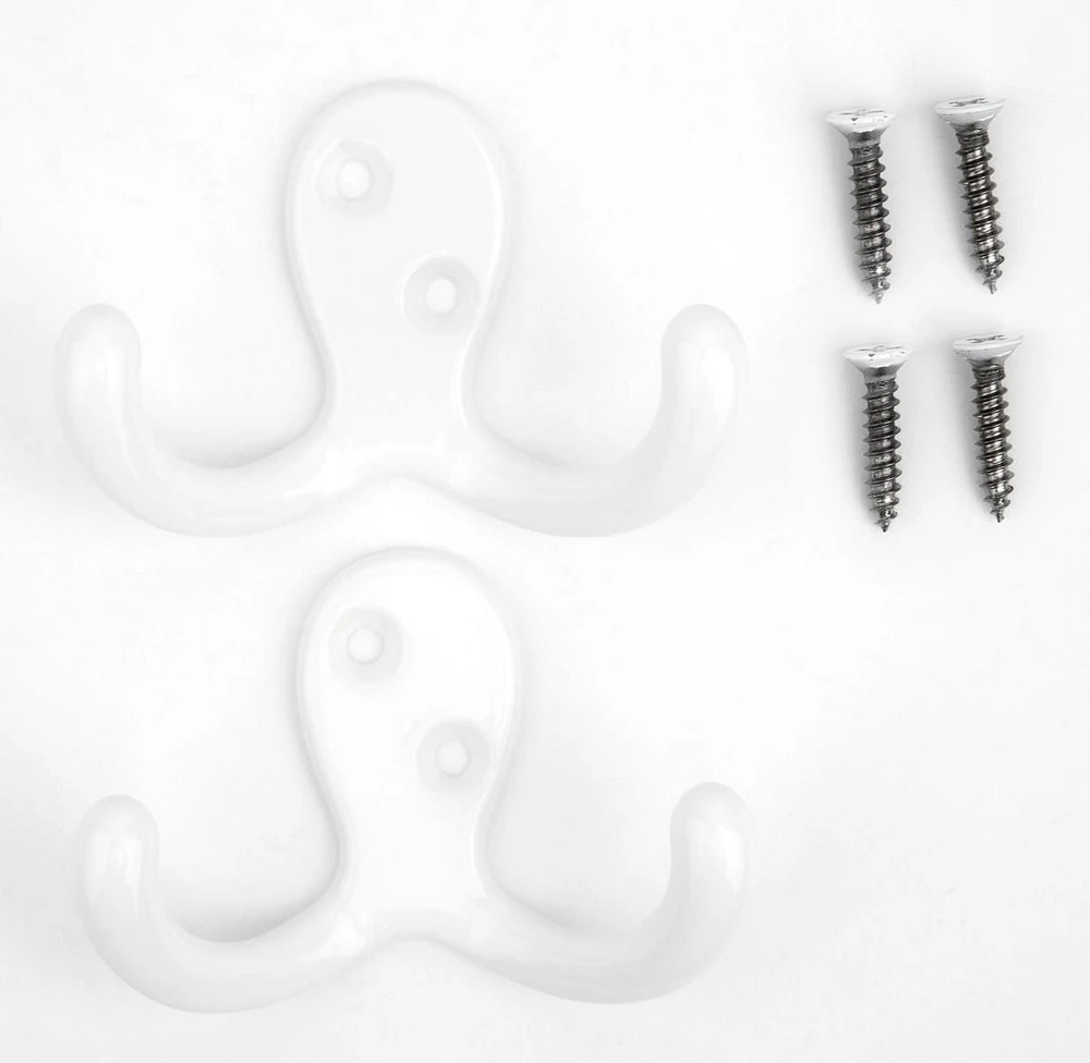 era Welcome Hooks, 2-Pack White, 2.75in x 1.87in
