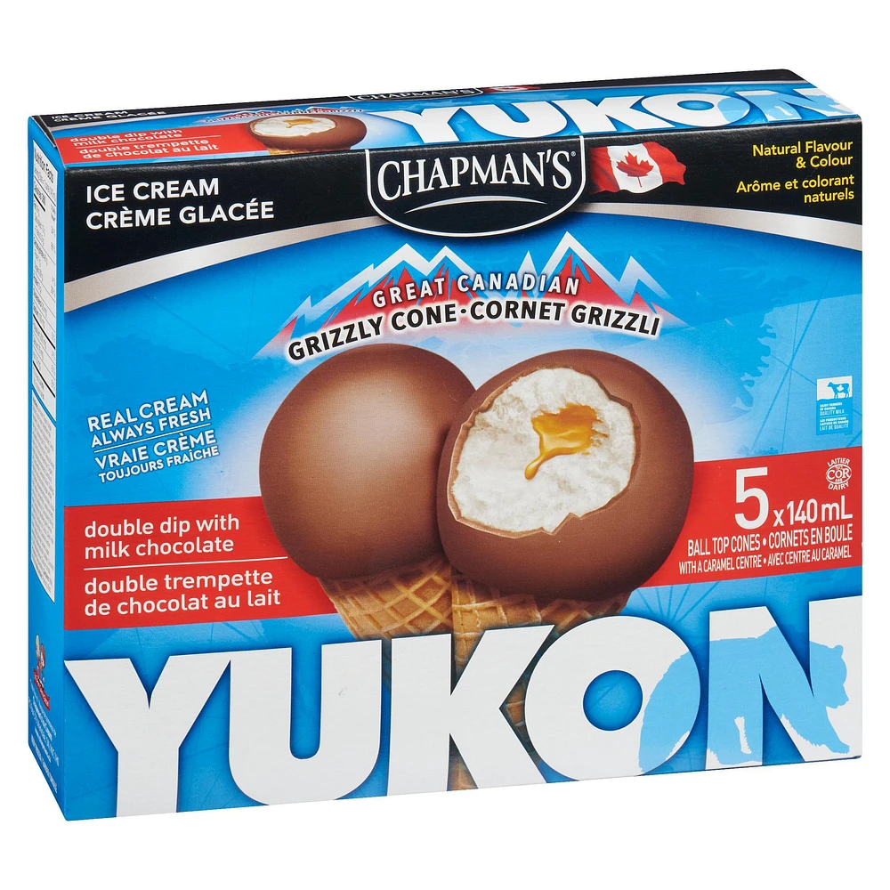 Chapman's Yukon Grizzly Double the Dip Cone, 5 x 140mL