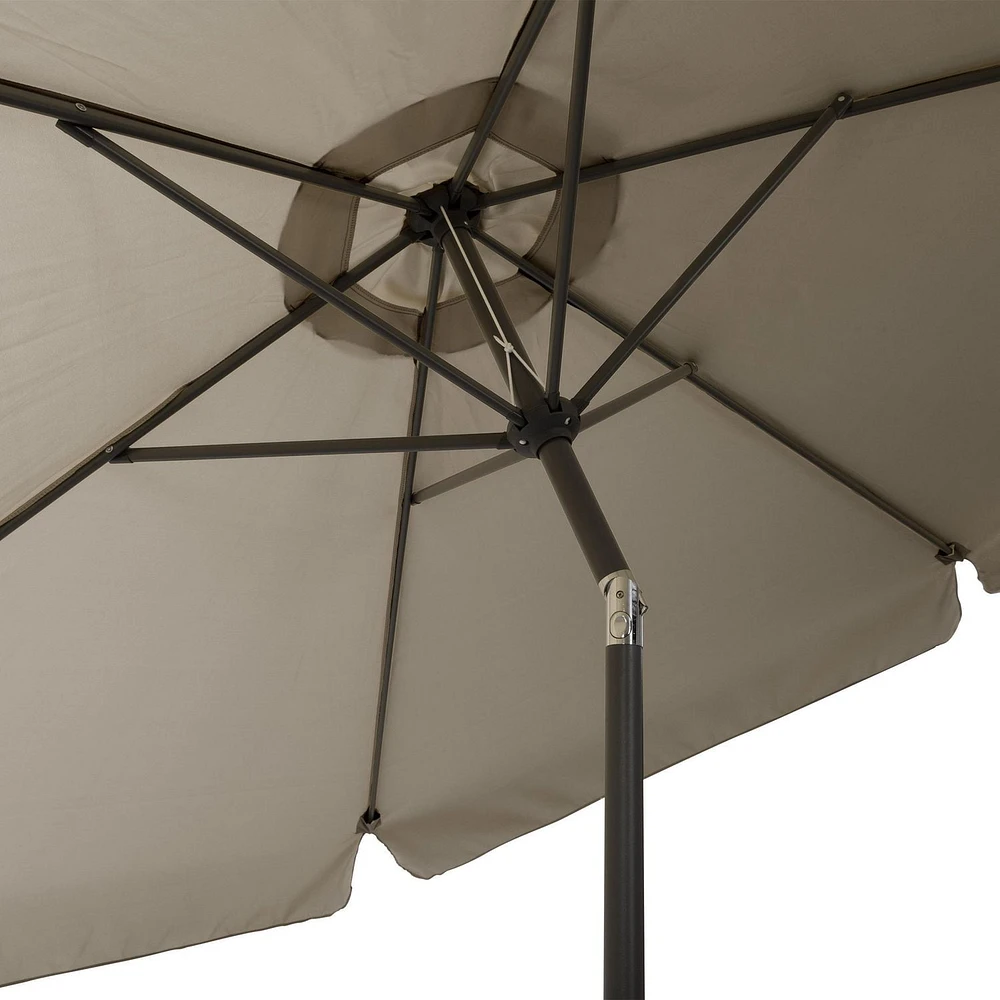 Parasol de jardin rond inclinable CorLiving de 3 m avec rabats latéraux et cadre en acier