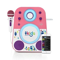 Singing Machine - Kids Mood, Haut Parleur bluetooth avec microphone, Rose/Violet