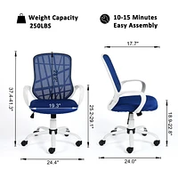 Homycasa Chaise de bureau moderne – Chaise de travail ergonomique pivotante en tissu avec fonction de hauteur réglable, revêtement en velours