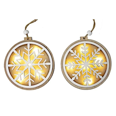 Ornement De Flocon De Neige Rond Led (Asstd) - Ensemble De 12