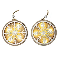Ornement De Flocon De Neige Rond Led (Asstd) - Ensemble De 12