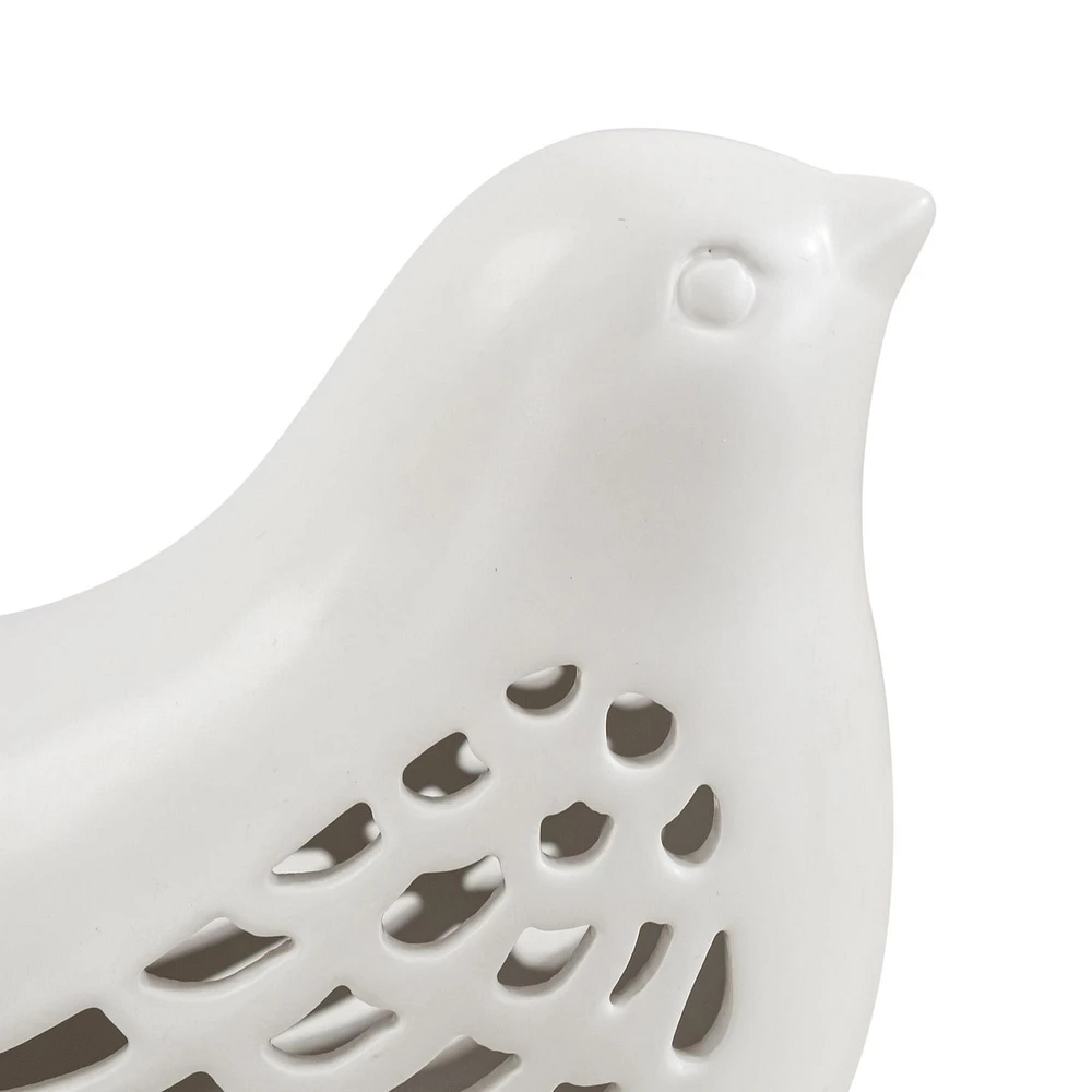 HOMETRENDS CERAMIC BIRD WITH B/O LIGHT, 8"L × 3.8"W × 5.8"H