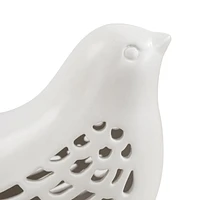 HOMETRENDS CERAMIC BIRD WITH B/O LIGHT, 8"L × 3.8"W × 5.8"H