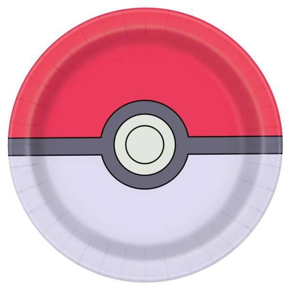 Assiettes à dessert rondes Pokémon de 7 po, 8 ct Diamètre 17,1 cm