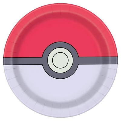 Assiettes à dessert rondes Pokémon de 7 po, 8 ct Diamètre 17,1 cm