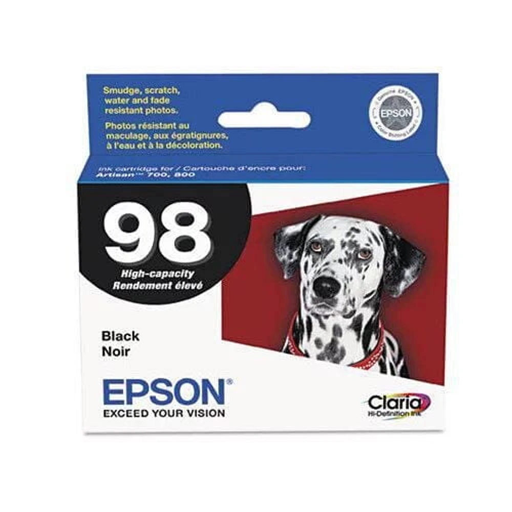Epson 98 (T098120) Black Ink Cartridge, High-Yield