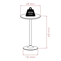 20123 Winsome Obsidian Table de pub ronde au fini noir