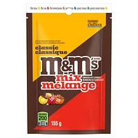 M&M'S, Classic Mix, Milk Chocolate Candies, Sharing Bag, 155g, M&MS M&M CLS MIX 155G