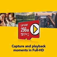 Lexar Play 256 Go MicroSDXC Carte mémoire numérique, Micro SDXC Mémoire numérique 256GO MicroSDXC