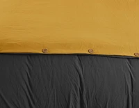 Reversible Natural Crinkle Fabric Ultra Soft Solid Duvet Cover Set