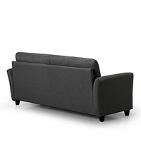Zinus Ricardo 3-Seat Upholstered Sofa Couch with Tufted Cushions, Dark Grey