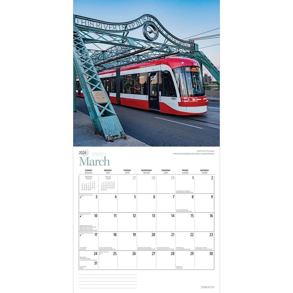 Wyman Publishing Toronto 2024 12x24 Inch Square Wall Calendar, 9781525611674