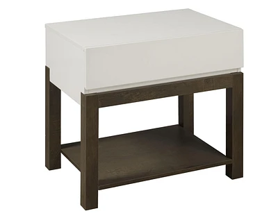 Table De Nuit Aiden, blanc/brun