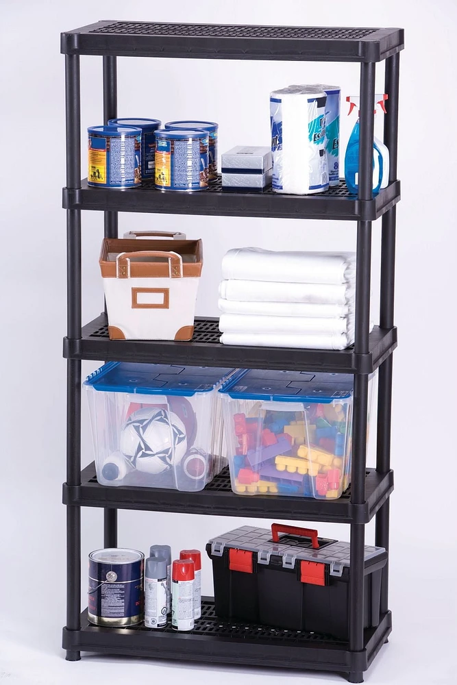 Ramtuff  5-Levels Plastic Shelving System 18'' x 36'' x 73", 5-Level resin Shelving
