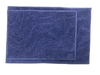 Ensemble de 2 tapis de bain d'intérieur en microfibre bleu marine