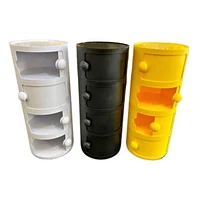 Alysa Round Storage in White with 4 tiers